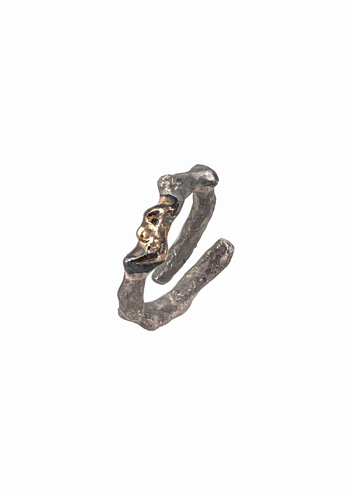 BONE Ring No.4 with 9ct yellow gold