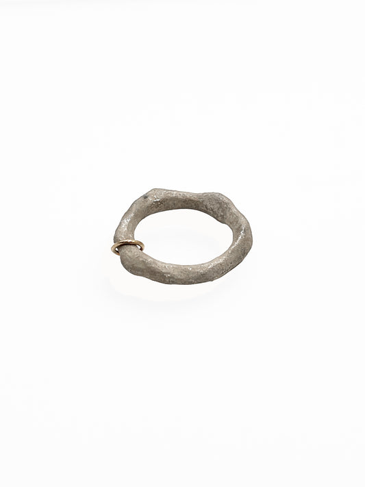 BONE Ring No.2 with Three 9ct yellow gold loops