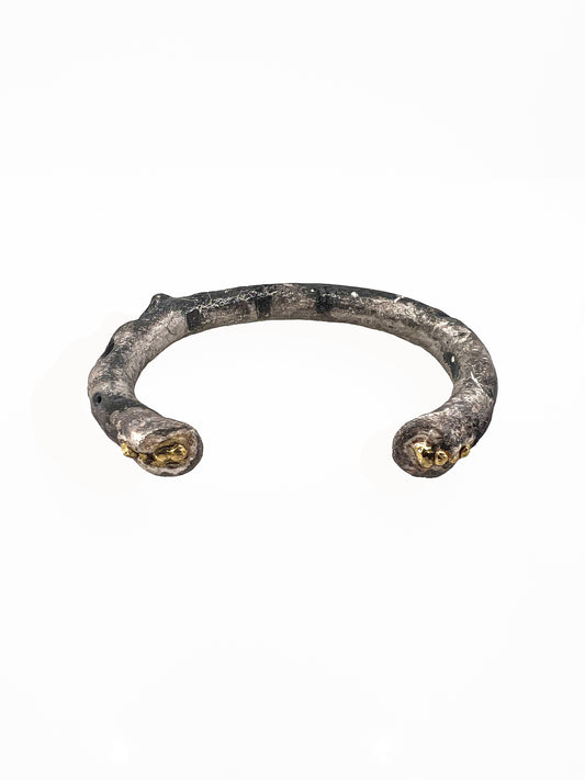 BONE Bangle S with sterling silver and 18ct Gold