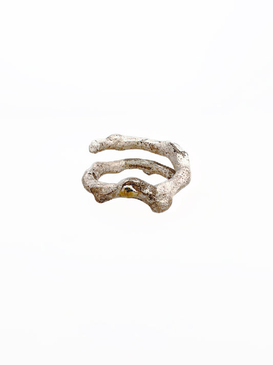 BONE Ring No.4 Long with 9ct yellow gold