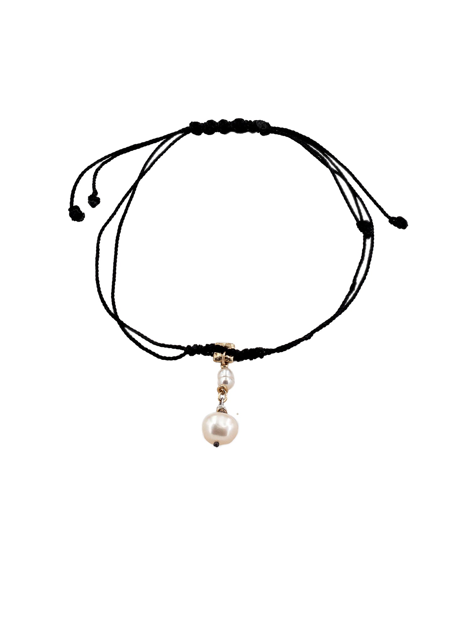 Square Charm Bracelet with 2 Freshwater pearls