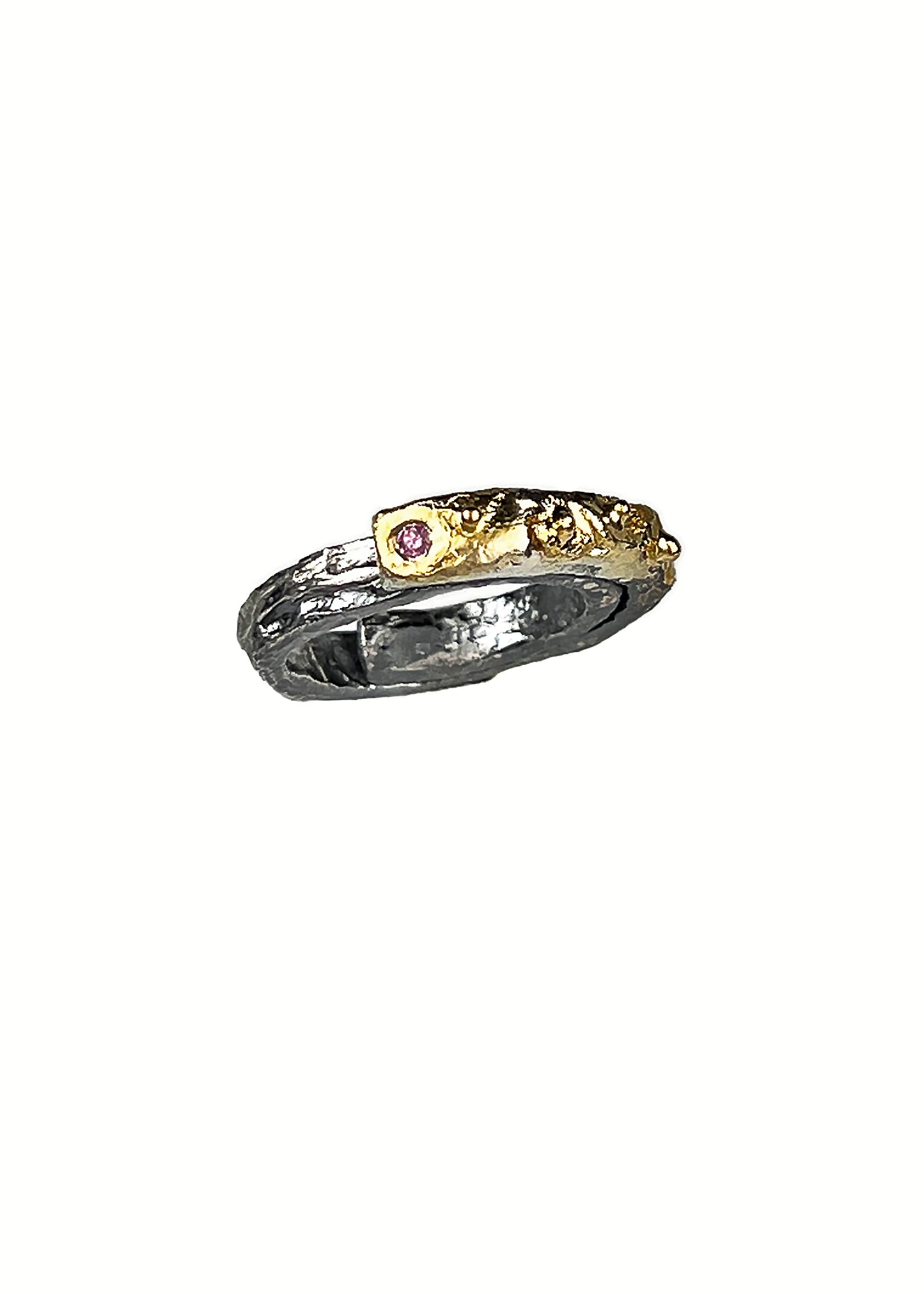 Nomad Treasure Ring S Width with a White Diamond